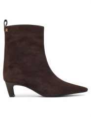 Tommy Hilfiger Botki Kitten Heel Suede Ankle Boot FW0FW09670 Brązowy ciemny. Brązowe botki TOMMY HILFIGER, bez wzorów, ze skóry, bez obcasa, na słupku, bez zapięcia. Za 699.99 zł.