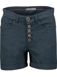 Geographical Norway Bermudy "Pisak" w kolorze granatowym rozmiar: XXL. Niebieskie szorty Geographical Norway, z aplikacjami, ze skóry. Za 83.95 zł.