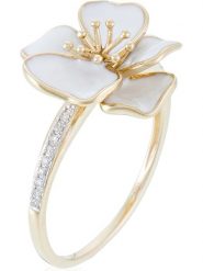 DIAMANTA Złoty pierścionek "Orchidée" z diamentami rozmiar: 56. Białe pierścionki DIAMANTA, z diamentem, złote. Za 1,600.99 zł.