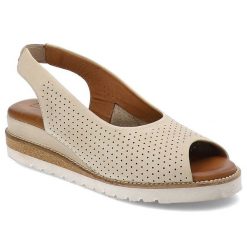 Beżowe Sandały Artiker Modne Obuwie Damskie. Brązowe sandały Artiker, bez wzorów, ze skóry, bez obcasa, na koturnie, bez zapięcia. Za 269.99 zł.