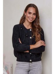 Soft Cashmere Kardigan w kolorze czarnym rozmiar: 38/40. Czarne kardigany Soft Cashmere, bez wzorów. Za 105.63 zł.