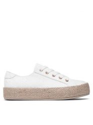 Jenny Fairy Espadryle WSK1576-05 Biały. Białe espadryle Jenny Fairy, bez wzorów, z materiału, bez obcasa, bez zapięcia. Za 99.99 zł.