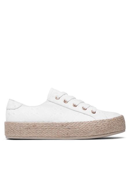Jenny Fairy Espadryle WSK1576-05 Biały. Białe espadryle Jenny Fairy, bez wzorów, z materiału, bez obcasa, bez zapięcia. Za 99.99 zł.