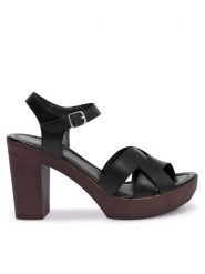 Lasocki Sandały CEO-EST-2025N-07 Czarny. Czarne sandały Lasocki, bez wzorów, ze skóry, bez obcasa, na słupku, bez zapięcia. Za 179.99 zł.