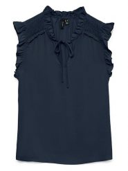 Vero Moda Bluzka w kolorze granatowym rozmiar: S. Niebieskie bluzki Vero Moda, s, bez wzorów, z wiskozy, klasyczne, bez kołnierzyka, bez ramiączek. Za 69.91 zł.