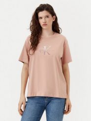 Calvin Klein Jeans T-Shirt Monologo J20J224798 Beżowy Relaxed Fit. Brązowe t-shirty Calvin Klein Jeans, xs, bez wzorów, z bawełny, bez kołnierzyka, bez ramiączek. Za 119.99 zł.