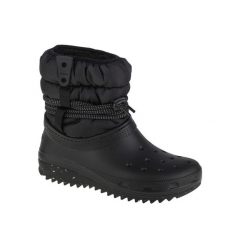 Śniegowce Dla Dorosłych Crocs Classic Neo Puff Luxe Boot W. Czarne trapery i śniegowce Crocs, z materiału. Za 269.99 zł.