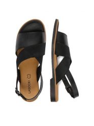 Lasocki Sandały CEO-WI16-DOROTHY-07 Czarny. Czarne sandały Lasocki, bez wzorów, ze skóry, bez obcasa, na płaskiej podeszwie, bez zapięcia. Za 139.99 zł.