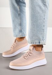 Różowe Buty Sportowe Sneakersy z Elastycznym Cholewkami Liovanya. Czerwone obuwie sportowe Born2be, z jeansu, bez zapięcia. W wyprzedaży za 63.74 zł.