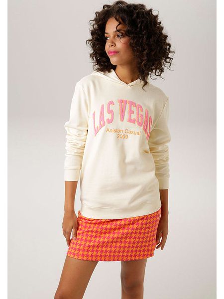 Aniston Bluza w kolorze kremowym rozmiar: 38. Brązowe bluzy Aniston, bez wzorów, z kapturem. Za 83.03 zł.