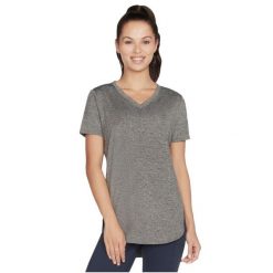 Skechers Diamond Blissful Tunic Tee, damski t-shirt. Czarne t-shirty Skechers, xs, bez wzorów, bez kołnierzyka, bez ramiączek. Za 69.99 zł.