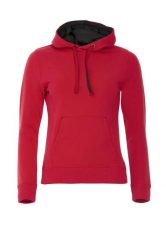 Clique Classic Hoody Women – damska bluza z kapturem czerwona z kieszenią. Czerwone bluzy sportowe CLIQUE, l, bez wzorów, z bawełny, z kapturem. Za 309.10 zł.