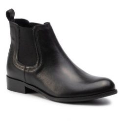 Gino Rossi 4768-01 Czarny. Czarne botki Gino Rossi, bez wzorów, ze skóry, bez obcasa, bez zapięcia. Za 349.99 zł.