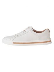 Clarks Skórzane sneakersy "Un Maui Lace" w kolorze białym rozmiar: 37. Białe trampki Clarks, bez wzorów, bez zapięcia. Za 244.95 zł.
