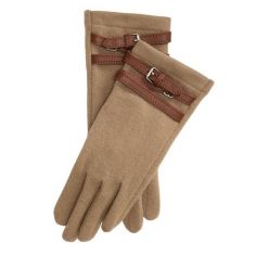 Rękawiczki Damskie LAUREN RALPH LAUREN. Brązowe rękawiczki Lauren Ralph Lauren, bez wzorów, z dzianiny. Za 594.99 zł.