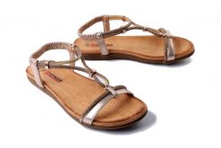 ARTIKER RELAKS 56C1309 złoty, sandały damskie. Żółte sandały Artiker Relaks, bez wzorów, bez obcasa, na płaskiej podeszwie, bez zapięcia. Za 119.90 zł.