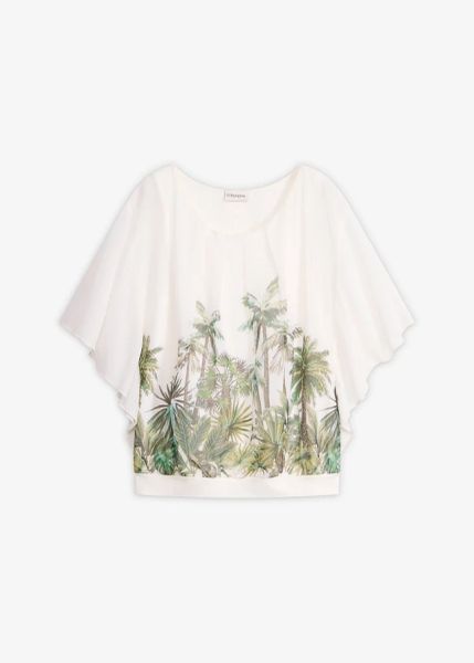 Bluzka szyfonowa z topem. Białe bluzki bonprix, bez wzorów, z szyfonu, eleganckie, bez kołnierzyka, bez ramiączek. Za 79.99 zł.