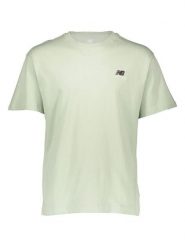New Balance Koszulka "Uni-ssentials" w kolorze zielonym rozmiar: L-XL. Zielone bluzki New Balance, l, bez wzorów, z bawełny, bez kołnierzyka, bez ramiączek. Za 65.54 zł.