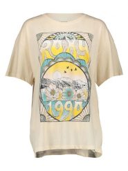 Roxy Koszulka w kolorze beżowym rozmiar: XS. Brązowe bluzki Roxy, xs, bez wzorów, z bawełny, bez kołnierzyka, bez ramiączek. Za 77.95 zł.