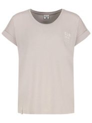 Sublevel Koszulka "Lina" w kolorze beżowym rozmiar: XL. Brązowe bluzki Sublevel, xl, bez wzorów, z bawełny, bez kołnierzyka, bez ramiączek. Za 56.95 zł.
