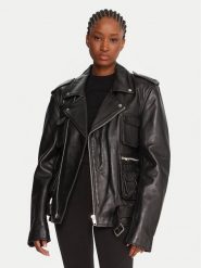 NEW ROCK Kurtka skórzana W-NRLMJ078-S1 Czarny Regular Fit. Czarne kurtki NEW ROCK, s, bez wzorów, ze skóry, bez kaptura. Za 1,629.00 zł.
