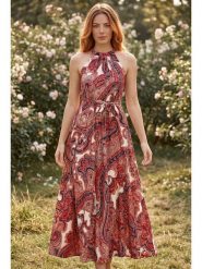 SOULSHAE Sukienka w kolorze czerwonym rozmiar: XXL/3XL. Czerwone sukienki SOULSHAE, xl, bez wzorów, z tkaniny, bez kołnierzyka, bez ramiączek, maxi. Za 156.95 zł.