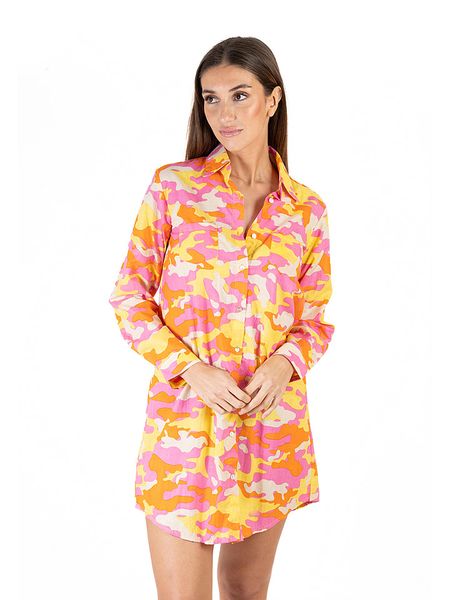 Isla Bonita by SIGRIS Sukienka w kolorze jasnoróżowo-żółtym rozmiar: S. Różowe sukienki Isla Bonita by SIGRIS, na co dzień, s, bez wzorów, z bawełny, bez kołnierzyka, bez ramiączek, mini, proste. Za 137.45 zł.