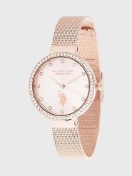 U.S. Polo Assn. Zegarek kwarcowy w kolorze różowozłoto-białym rozmiar: onesize. Białe, analogowe zegarki U.S. Polo Assn., metalowe. Za 217.99 zł.