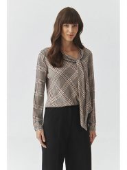 TATUUM Bluzka w kolorze czarno-czerwono-kremowym rozmiar: 42. Brązowe bluzki Tatuum, bez wzorów, z wiskozy, bez kołnierzyka, bez ramiączek. Za 87.61 zł.