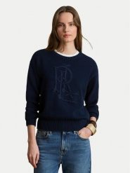 LAUREN RALPH LAUREN Sweter 200979653004 Granatowy Regular Fit. Niebieskie swetry Lauren Ralph Lauren, xl, bez wzorów, z bawełny, bez ramiączek. Za 1,199.00 zł.