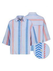 Eight2Nine Bluzka w kolorze niebiesko-pomarańczowo-błękitnym rozmiar: S/M. Niebieskie bluzki Eight2Nine, m, bez wzorów, z bawełny, bez kołnierzyka, bez ramiączek. Za 86.99 zł.