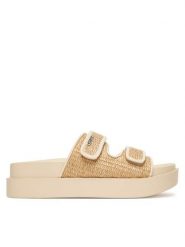 DKNY Klapki Piper K2691150 Beżowy. Brązowe klapki DKNY, bez wzorów, z syntetyku, bez obcasa. Za 579.99 zł.