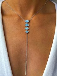 Les Favorites Srebrny naszyjnik z elementem ozdobnym rozmiar: onesize. Szare naszyjniki Les Favorites, z opalem, srebrne. Za 302.45 zł.