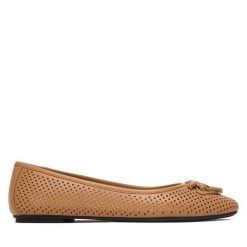 Baleriny PINKO. Brązowe baleriny Pinko, bez wzorów, bez obcasa. Za 919.99 zł.