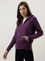 Marks & Spencer Bluza w kolorze ciemnofioletowym rozmiar: 38. Różowe bluzy Marks & Spencer, bez wzorów, z bawełny, bez kaptura. Za 79.21 zł.