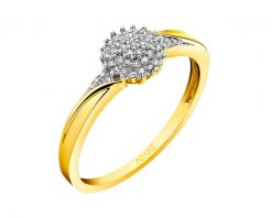 Pierścionek z żółtego złota z diamentami - 0,12 ct - próba 585. Żółte pierścionki Apart, z diamentem, złote. W wyprzedaży za 1,953.00 zł.