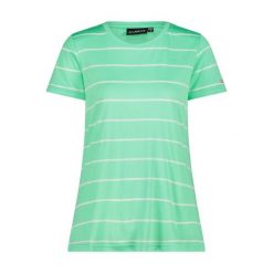 Koszulka w paski z okrągłym dekoltem damska CMP. Czerwone bluzki CMP, bez wzorów, sportowe, bez kołnierzyka, bez ramiączek. Za 135.45 zł.