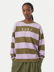 Roxy Bluza Strictly Stripes ERJFT05071 Khaki Regular Fit. Brązowe bluzy Roxy, l, bez wzorów, z bawełny, bez kaptura. Za 279.99 zł.