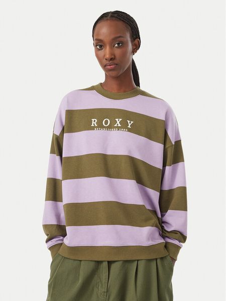 Roxy Bluza Strictly Stripes ERJFT05071 Khaki Regular Fit. Brązowe bluzy Roxy, m, bez wzorów, z bawełny, bez kaptura. Za 279.99 zł.