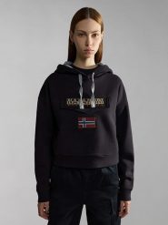Napapijri Bluza "Burgee" w kolorze czarnym rozmiar: XS. Czarne bluzy Napapijri, xs, bez wzorów, z bawełny, z kapturem. Za 118.84 zł.