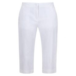 Spodnie Damskie Bayletta Capri. Białe spodnie sportowe Regatta, l, bez wzorów, trekkingowe. Za 174.99 zł.