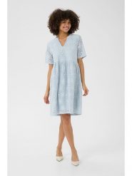 CULTURE Sukienka w kolorze błękitnym rozmiar: XL. Niebieskie sukienki Culture, xl, bez wzorów, z koronki, bez kołnierzyka, bez ramiączek, mini, rozkloszowane. Za 136.45 zł.