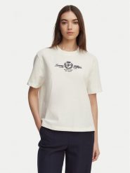 Tommy Hilfiger T-Shirt Crest WW0WW48713 Biały Relaxed Fit. Białe t-shirty TOMMY HILFIGER, xxs, bez wzorów, z bawełny, bez kołnierzyka, bez ramiączek. Za 249.99 zł.