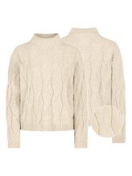 Eight2Nine Sweter w kolorze beżowym rozmiar: XS. Brązowe swetry Eight2Nine, xs, bez wzorów, ze splotem, bez ramiączek. Za 184.95 zł.