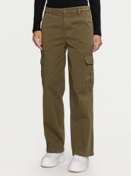 Guess Jeans Spodnie cargo W4YB61 WGCV1 Khaki Relaxed Fit. Brązowe spodnie materiałowe Guess Jeans, z aplikacjami, z bawełny. Za 219.99 zł.