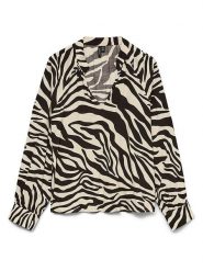 Vero Moda Bluzka w kolorze beżowo-czarnym rozmiar: S. Brązowe bluzki Vero Moda, s, bez wzorów, z wiskozy, bez kołnierzyka, bez ramiączek. Za 86.99 zł.