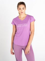 Dare 2b Koszulka "Moments II" w kolorze fioletowym rozmiar: 38. Różowe bluzki Dare 2b, bez wzorów, z bawełny, bez kołnierzyka, bez ramiączek. Za 41.95 zł.