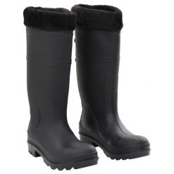 Kalosze VidaXL z PVC z wyjmowanymi wkładkami rozmiar 38. Czarne kalosze vidaxl, bez wzorów. Za 135.50 zł.