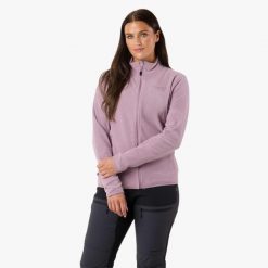Bluza polarowa turystyka damska Swedemount Stryn Fleece szybkoschnąca. Fioletowe bluzy SWEDEMOUNT, na zimę, bez wzorów, z polaru, bez kaptura. Za 169.99 zł.