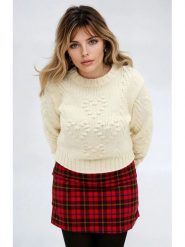 Monki Sweter w kolorze kremowym rozmiar: S. Brązowe swetry Monki, s, bez wzorów, bez ramiączek. Za 61.02 zł.